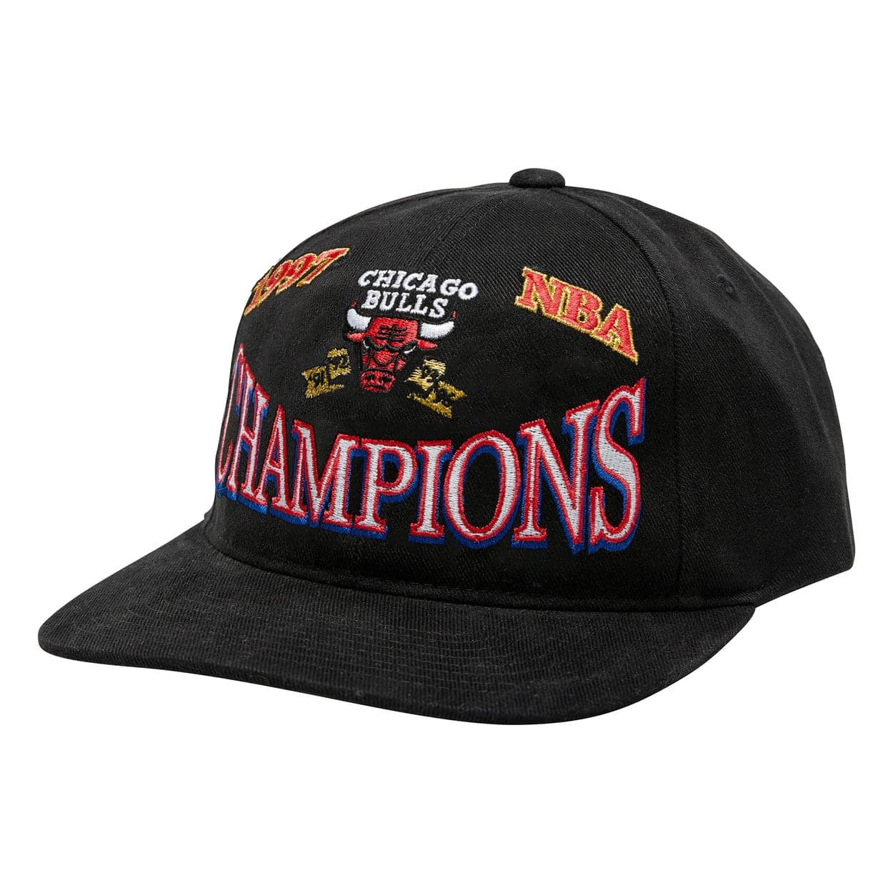Mitchell And Ness Caps Chicago Bulls Mitchell & Ness NBA Champions Era Deadstock Snapback Hat - Black