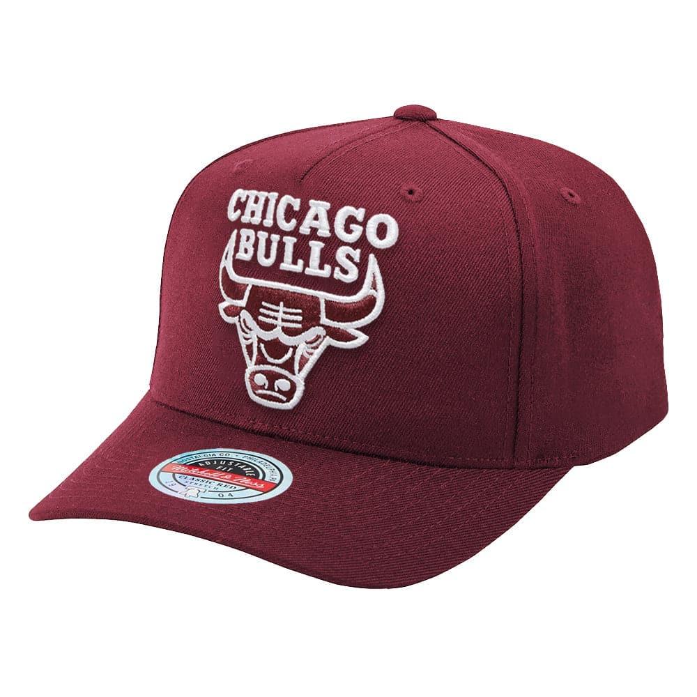 Mitchell And Ness Caps Chicago Bulls Mitchell & Ness NBA Crimson Sector Curve Snapback Hat - Crimson