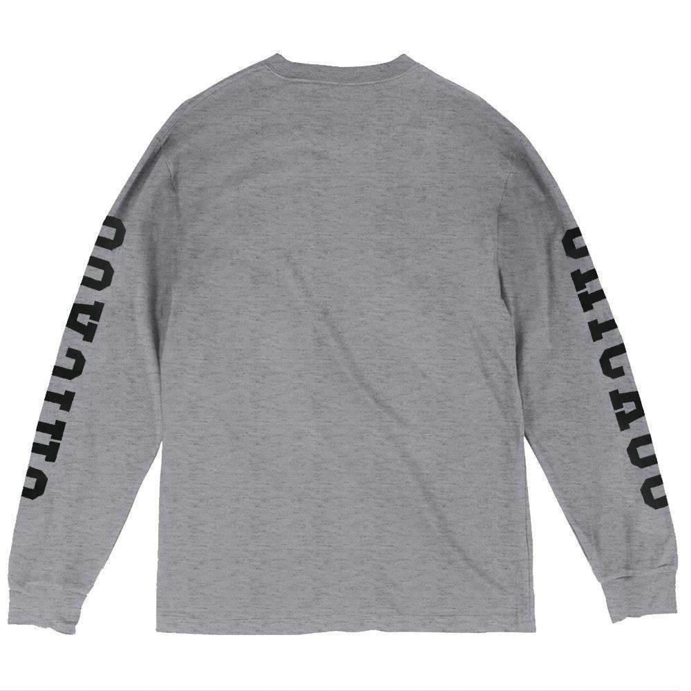 Mitchell And Ness Long Sleeve Tees Chicago Bulls Mitchell & Ness NBA Cropped XL Long Sleeve T-Shirt - Heather Grey