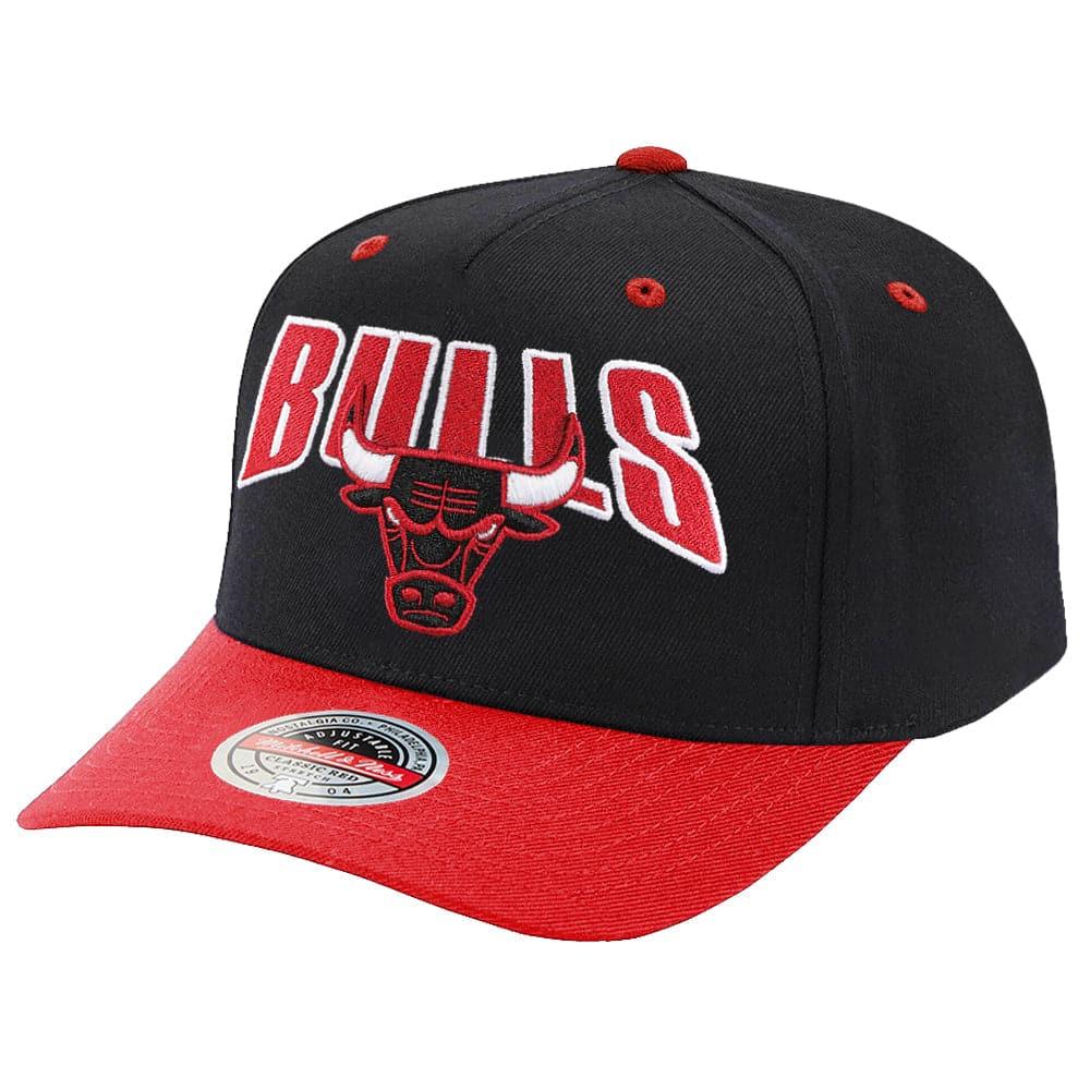 Mitchell And Ness Caps Chicago Bulls Mitchell & Ness NBA Flashback Classic Red Snapback Hat - Black