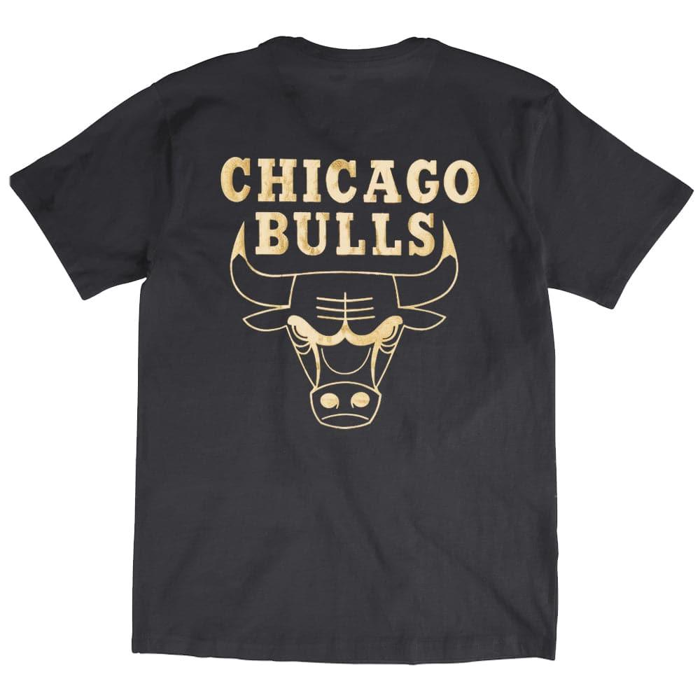 Mitchell And Ness T-Shirts Chicago Bulls Mitchell & Ness NBA Foil Logo T-Shirt - Faded Black