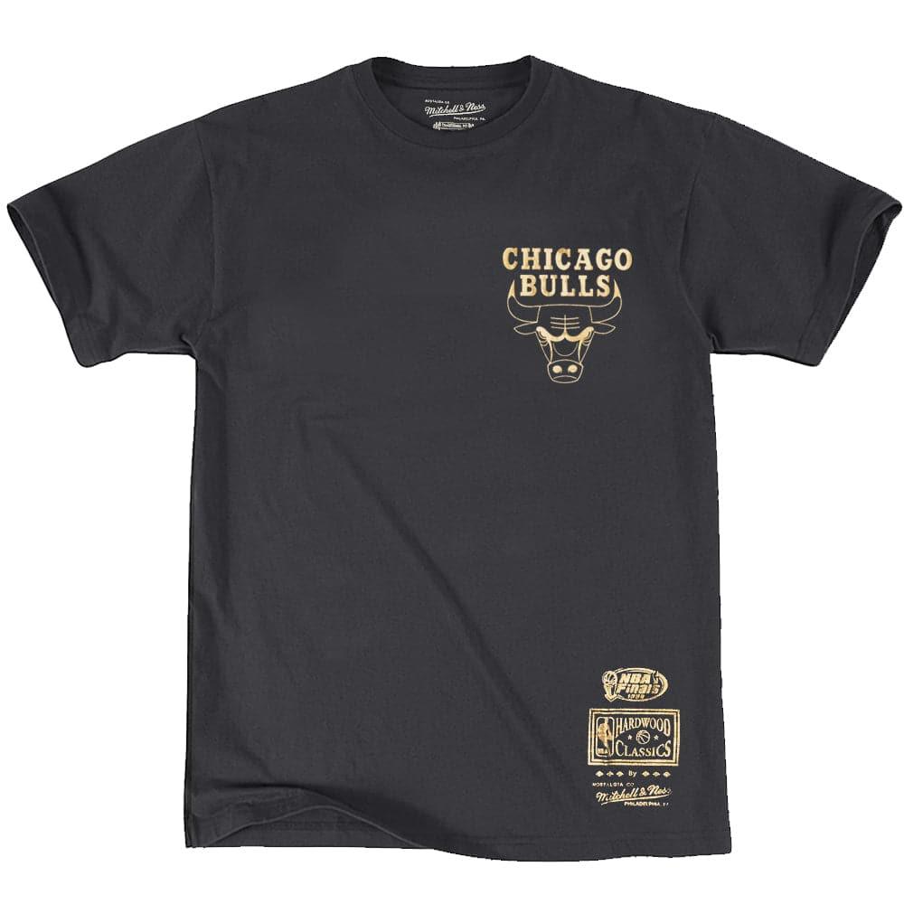 Mitchell And Ness T-Shirts Chicago Bulls Mitchell & Ness NBA Foil Logo T-Shirt - Faded Black