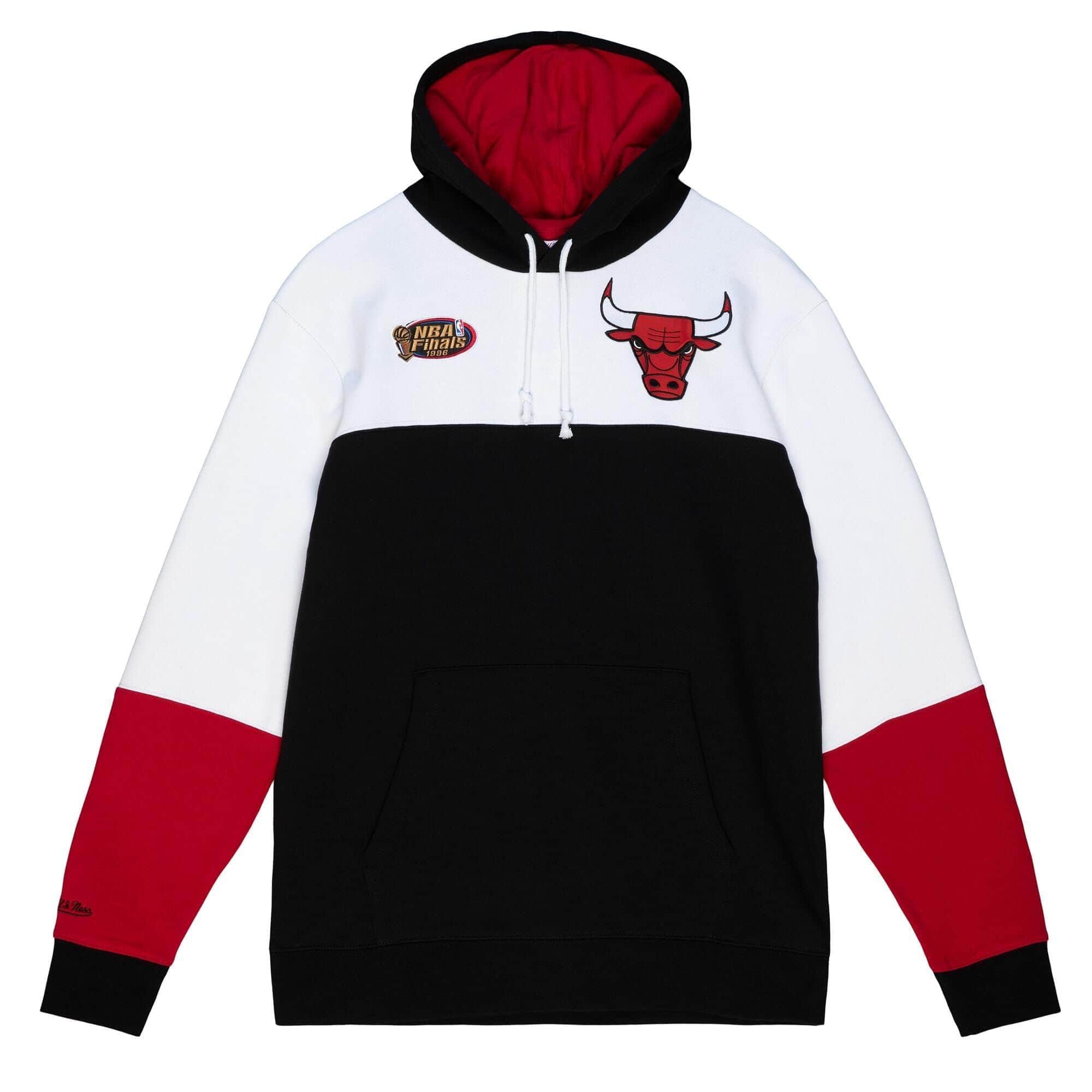 Mitchell And Ness Jumpers Chicago Bulls Mitchell & Ness NBA Fusion Fleece 2.0 Hoodie Jumper - Black