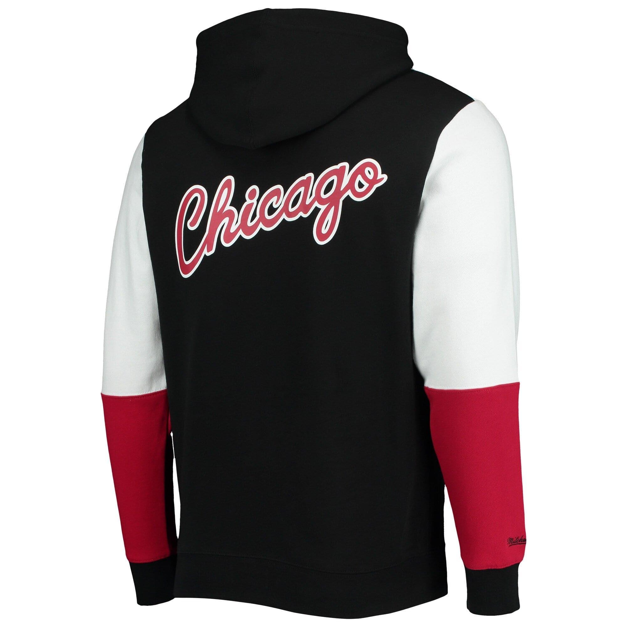 Mitchell And Ness Jumpers Chicago Bulls Mitchell & Ness NBA Fusion Fleece 2.0 Hoodie Jumper - Black
