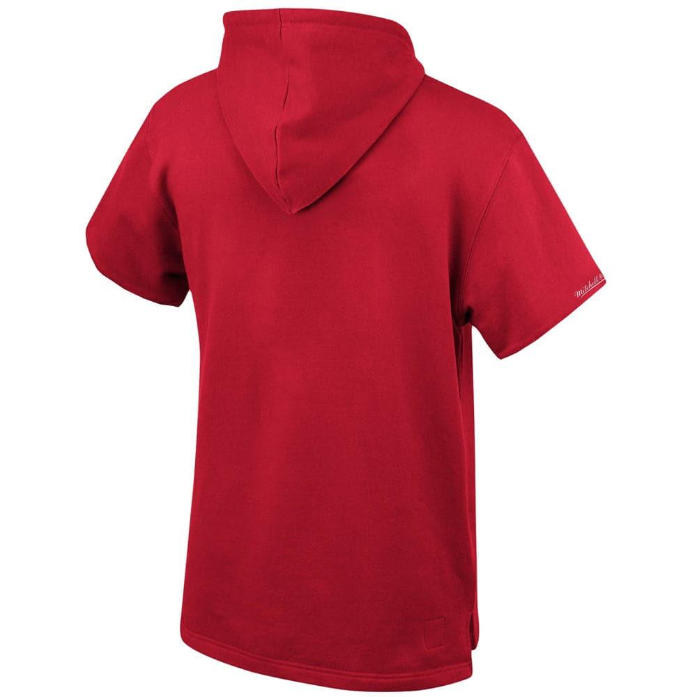 Mitchell And Ness Jumpers Chicago Bulls Mitchell & Ness NBA HWC French Terry Short Sleeve Hoodie Jumper - Red