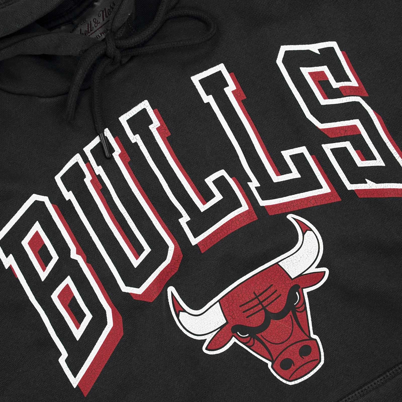 Mitchell And Ness Jumpers Chicago Bulls Mitchell & Ness NBA HWC Keyline Vintage Hoodie Jumper - Faded Black