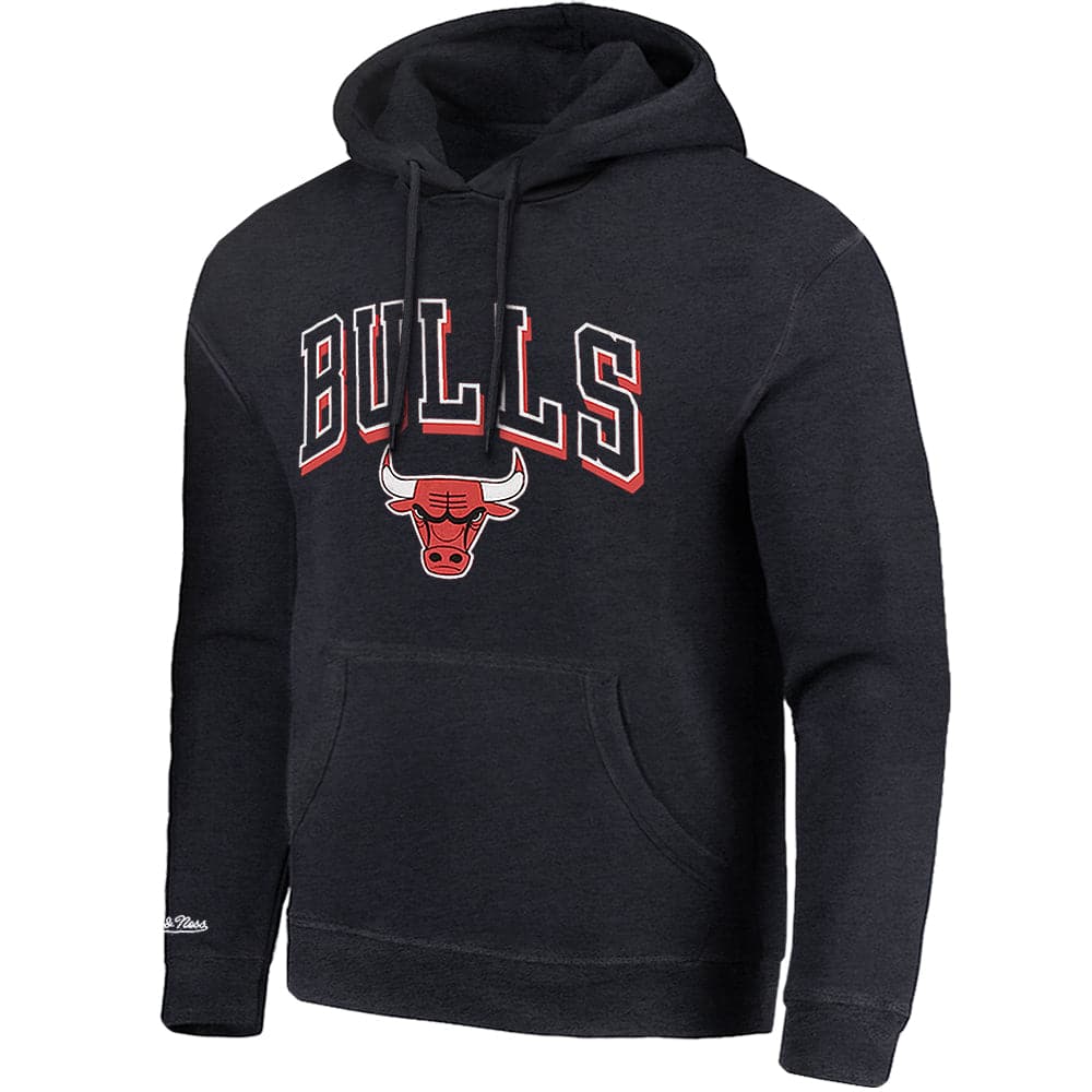 Mitchell And Ness Jumpers Chicago Bulls Mitchell & Ness NBA HWC Keyline Vintage Hoodie Jumper - Faded Black