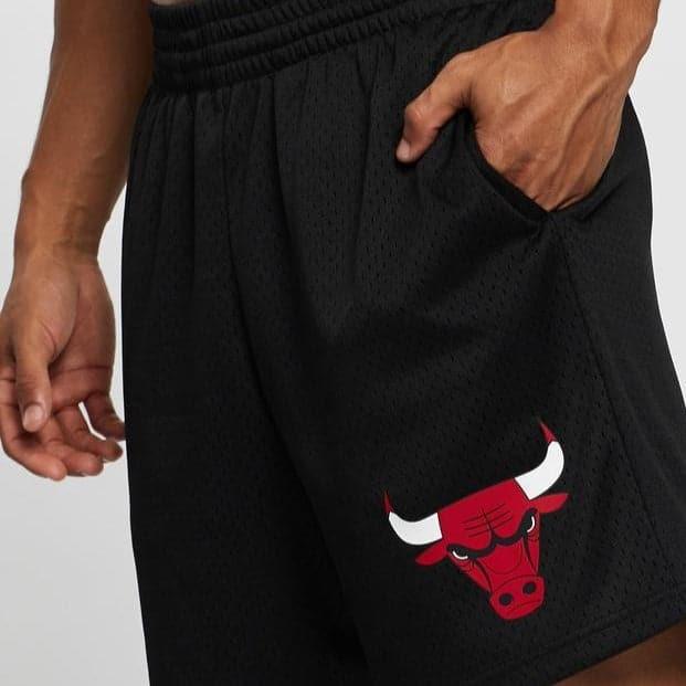 Mitchell And Ness Shorts Chicago Bulls Mitchell & Ness NBA HWC Premium Mesh Court Shorts - Black