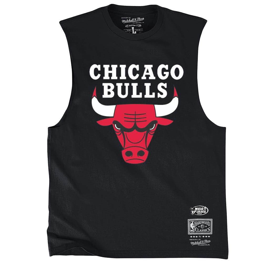 Mitchell And Ness T-Shirts Chicago Bulls Mitchell & Ness NBA HWC Retro Logo Sleeveless Muscle T-Shirt - Black
