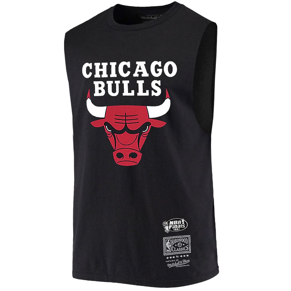 Mitchell And Ness T-Shirts Chicago Bulls Mitchell & Ness NBA HWC Retro Logo Sleeveless Muscle T-Shirt - Black