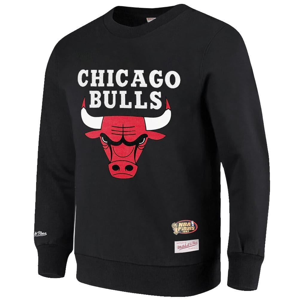 Mitchell And Ness Jumpers Chicago Bulls Mitchell & Ness NBA HWC Throwback Logo Crew Jumper - Black