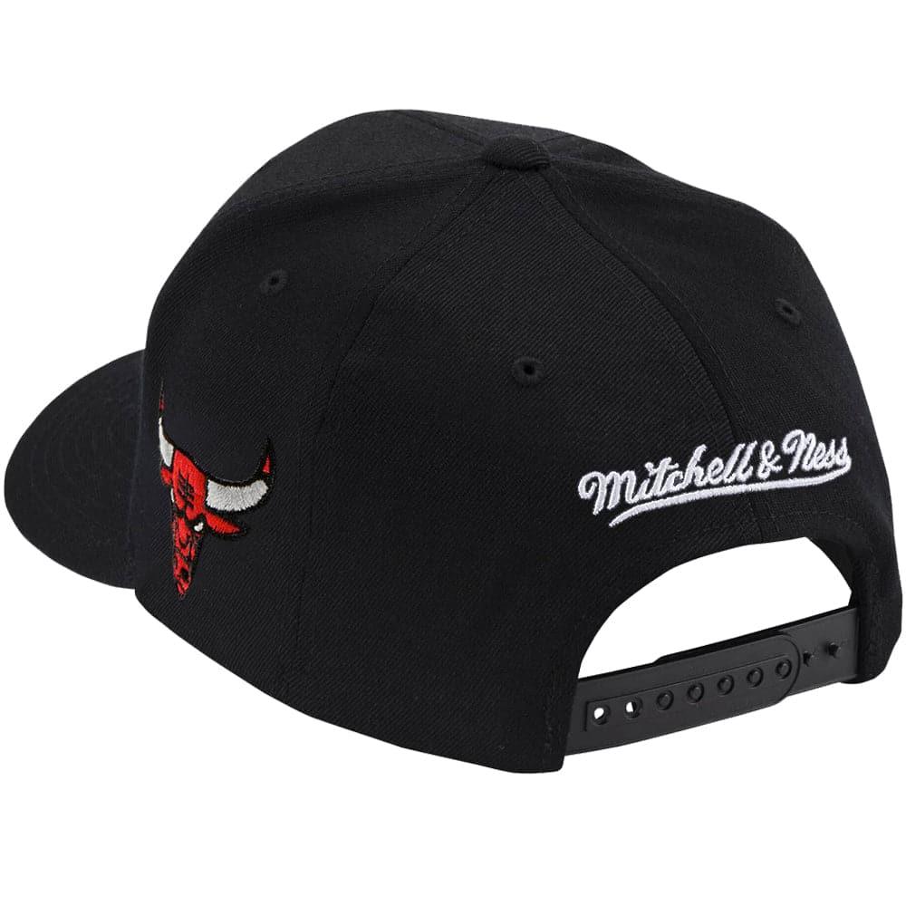 Mitchell And Ness Caps Chicago Bulls Mitchell & Ness NBA Iconic Classic Red Curve Snapback Hat - Black