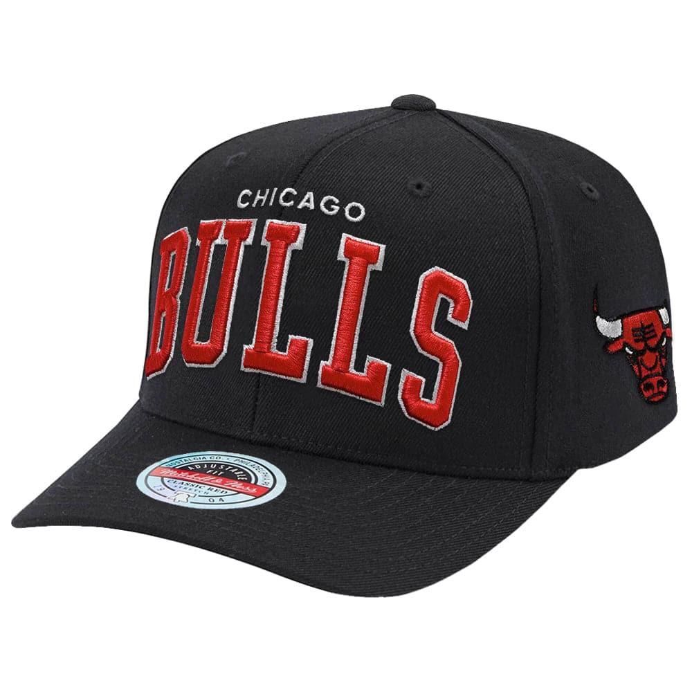 Mitchell And Ness Caps Chicago Bulls Mitchell & Ness NBA Iconic Classic Red Curve Snapback Hat - Black