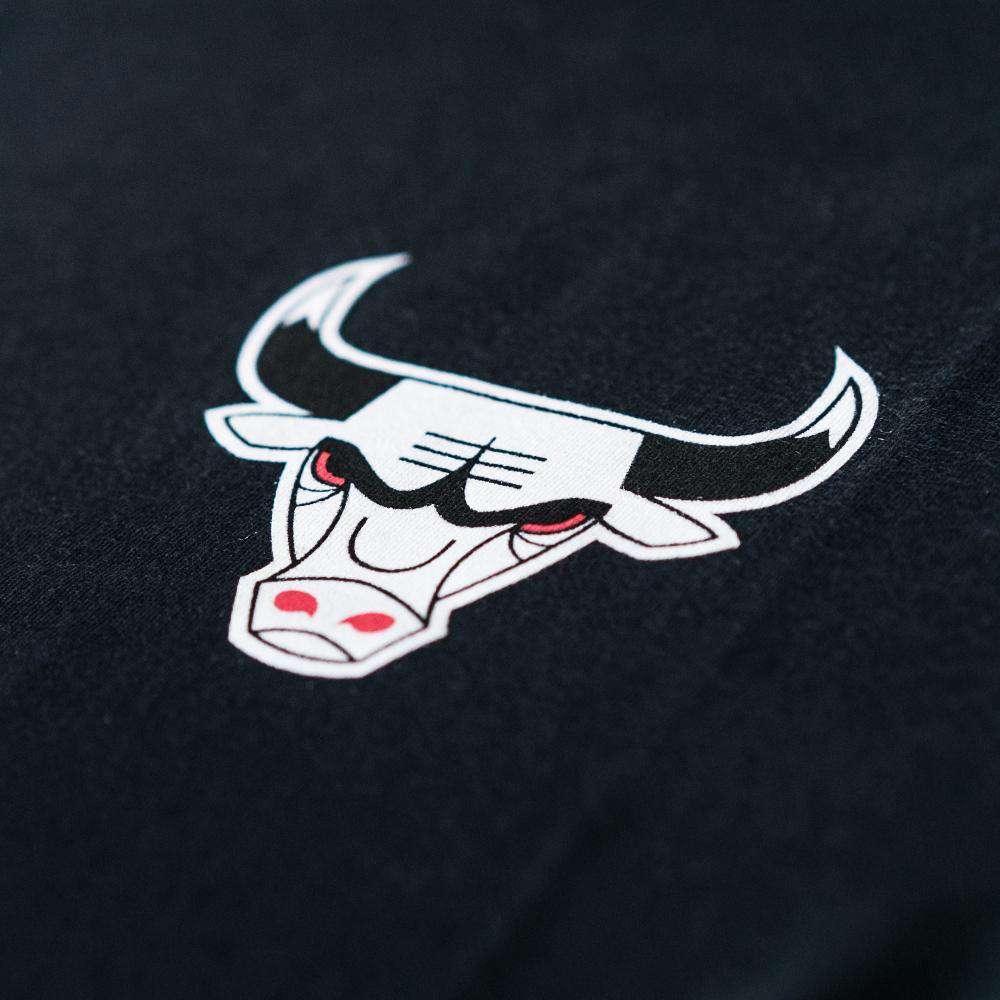 Mitchell And Ness Long Sleeve Tees Chicago Bulls Mitchell & Ness NBA Iconic Long Sleeve T-Shirt - Black