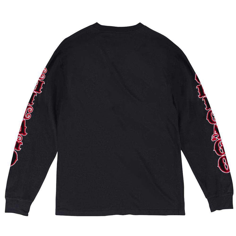 Mitchell And Ness Long Sleeve Tees Chicago Bulls Mitchell & Ness NBA Iconic Long Sleeve T-Shirt - Black