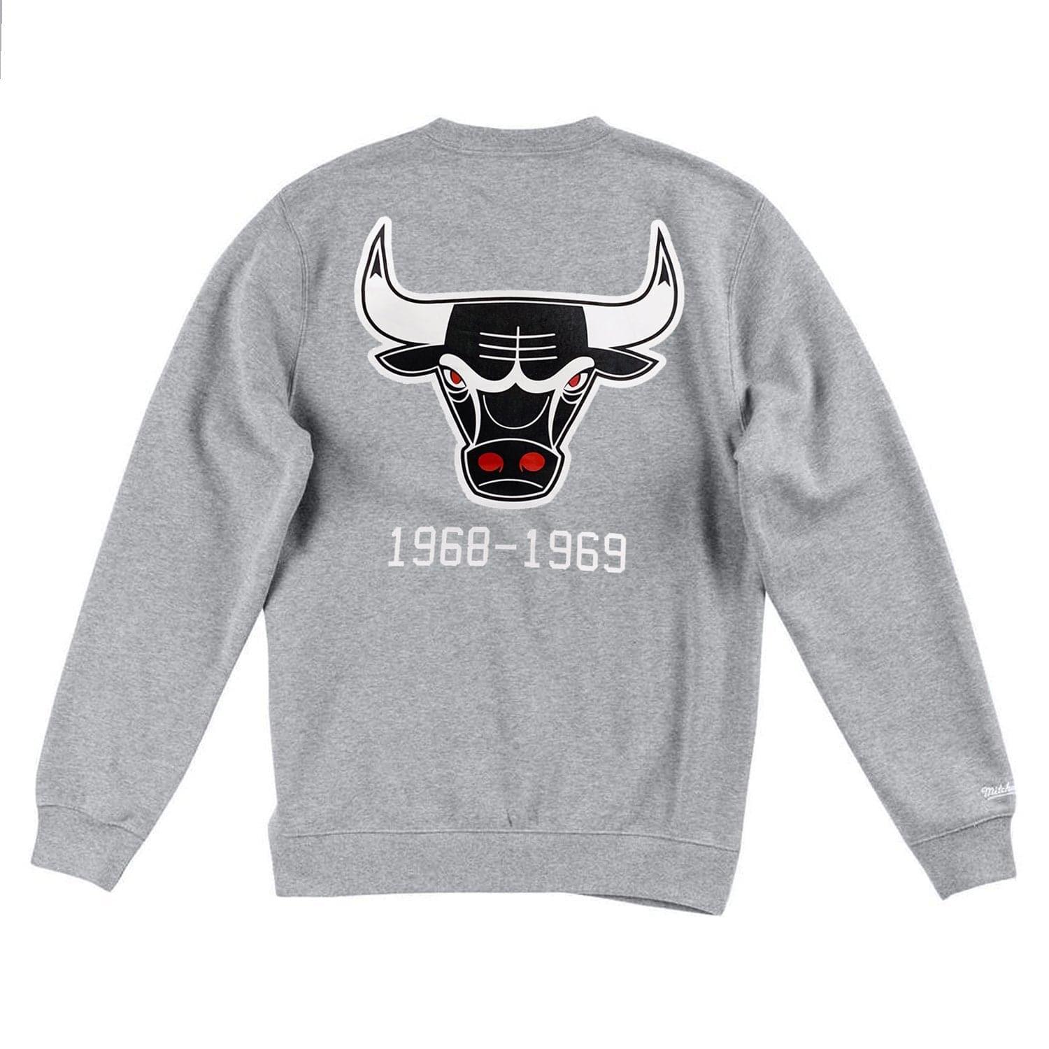 Mitchell And Ness Jumpers Chicago Bulls Mitchell & Ness NBA Retro Repeat Crew Jumper - Grey