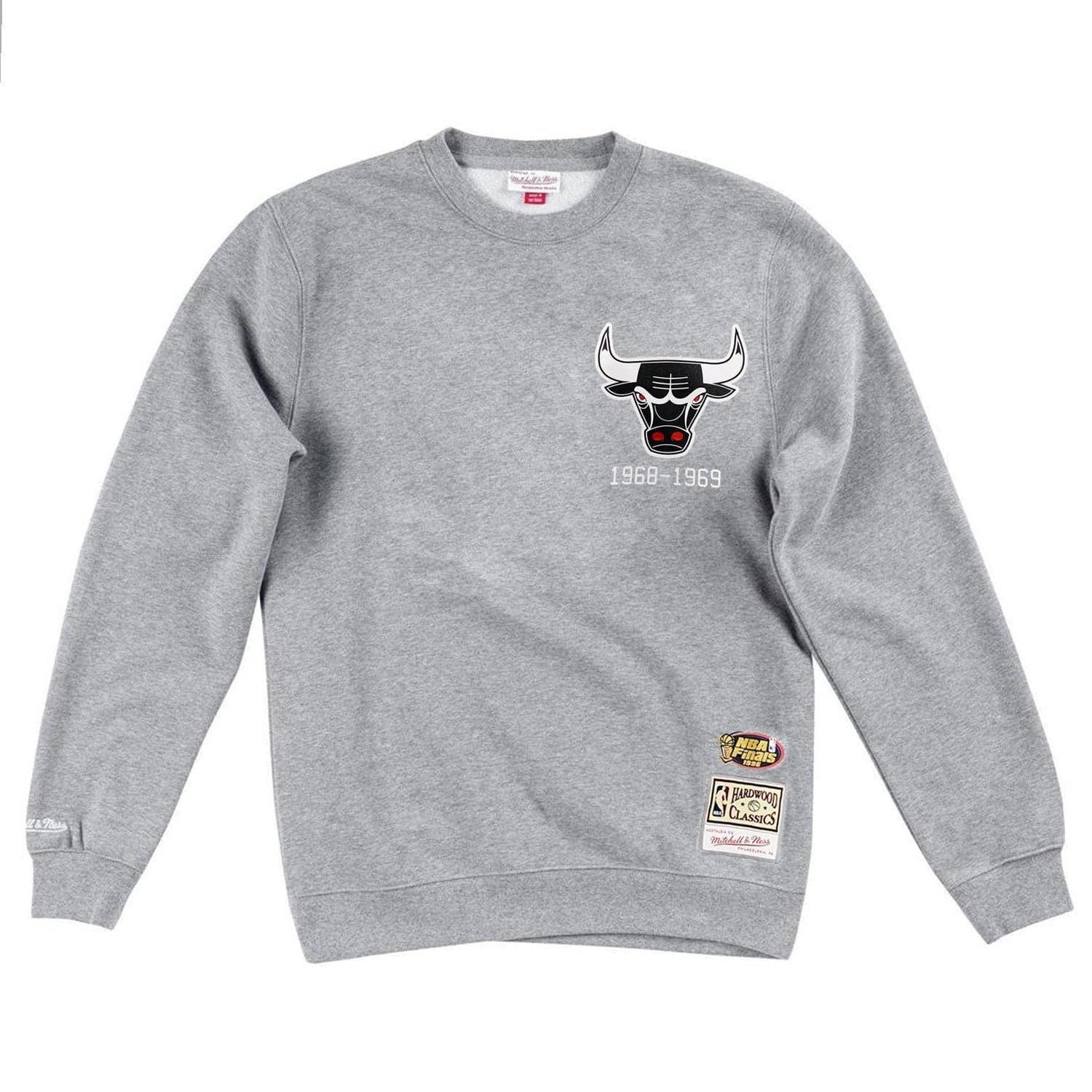 Mitchell And Ness Jumpers Chicago Bulls Mitchell & Ness NBA Retro Repeat Crew Jumper - Grey