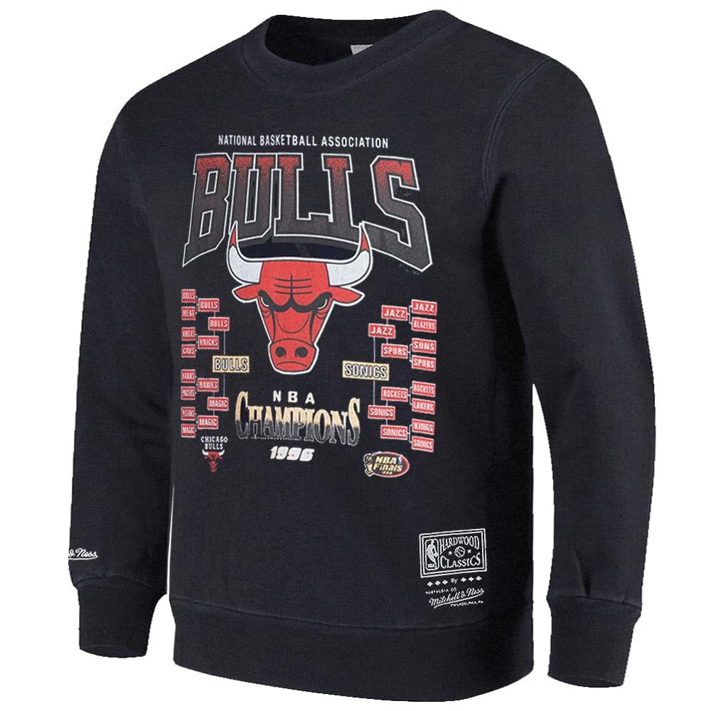 Mitchell And Ness Jumpers Chicago Bulls Mitchell & Ness NBA Road To Victory Vintage Crew Jumper - Faded Black