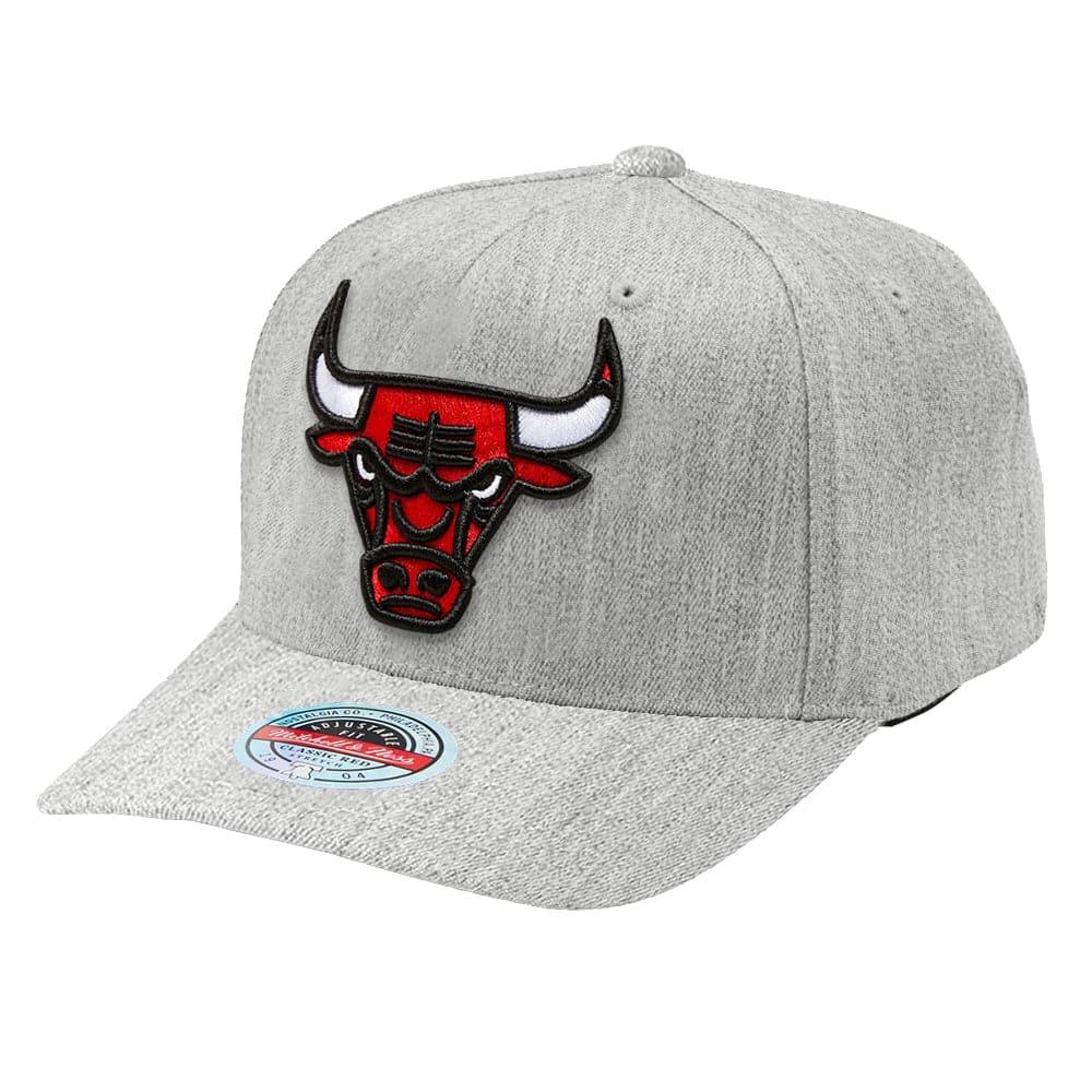 Mitchell And Ness Caps Chicago Bulls Mitchell & Ness NBA Team Curve Snapback Hat - Heather Grey