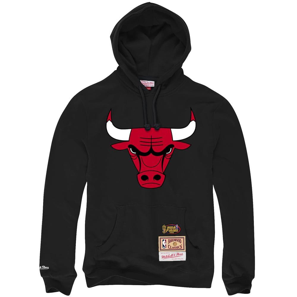 Mitchell And Ness Jumpers Chicago Bulls Mitchell & Ness NBA Team Logo Hoodie Jumper - Black