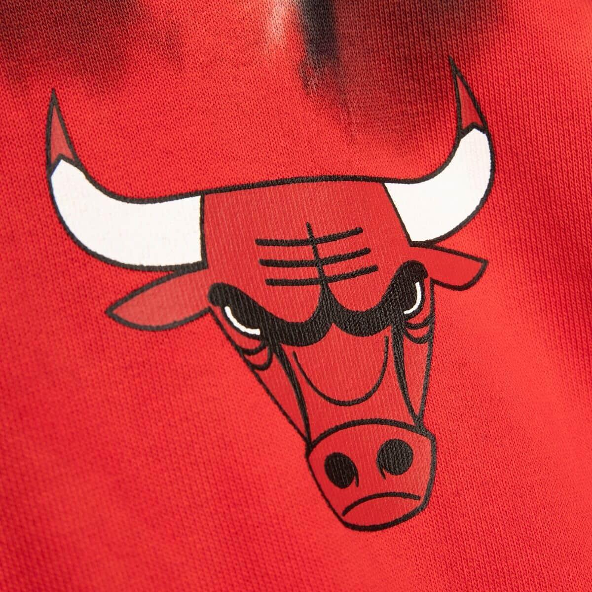 Mitchell And Ness Jumpers Chicago Bulls Mitchell & Ness NBA Tie Dye Premium Hoodie Jumper - Red
