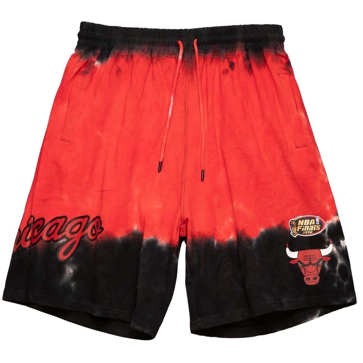 Mitchell And Ness Shorts Chicago Bulls Mitchell & Ness NBA Tie Dye Premium Terry Shorts - Red