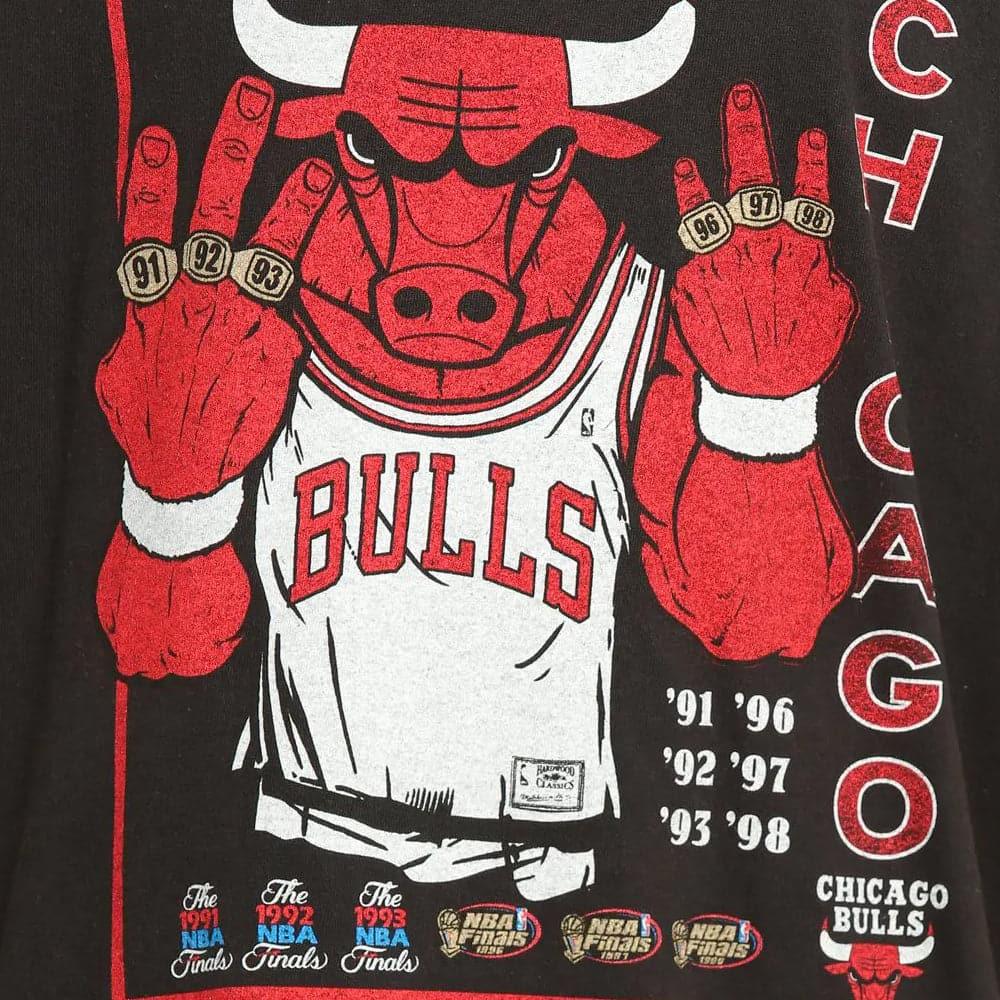Mitchell And Ness T-Shirts Chicago Bulls Mitchell & Ness NBA Vintage Rings T-Shirt - Vintage Black