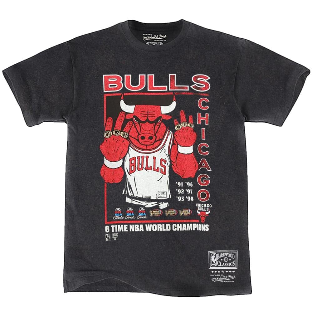 Mitchell And Ness T-Shirts Chicago Bulls Mitchell & Ness NBA Vintage Rings T-Shirt - Vintage Black