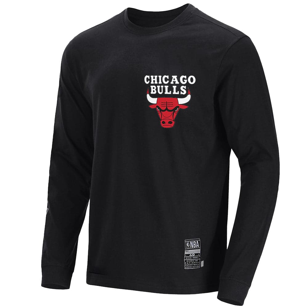 NBA Essentials T-Shirts Chicago Bulls NBA Essentials Team Flip Long Sleeve T-Shirt - Black
