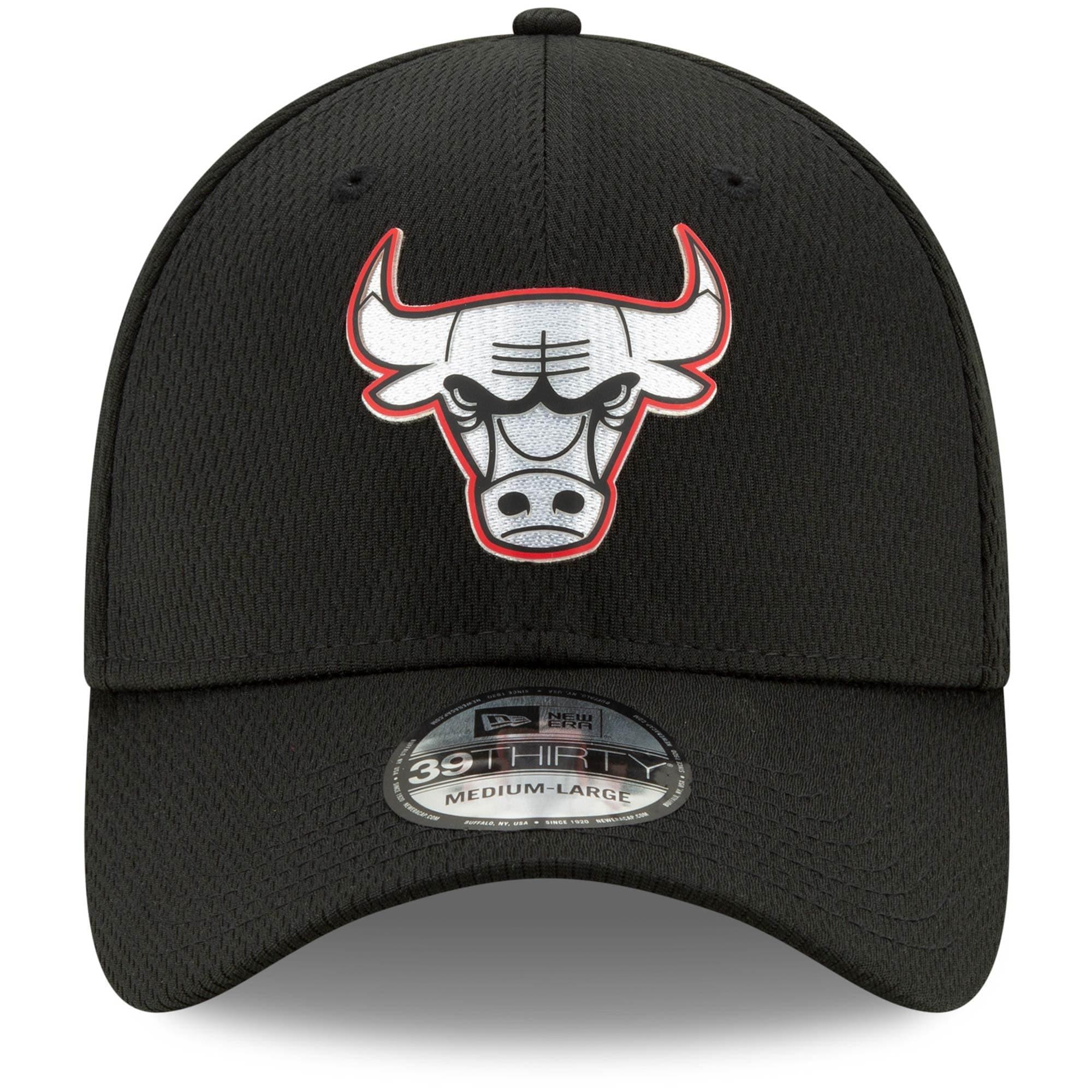 New Era Caps Chicago Bulls New Era NBA 2020 Back Half 39THIRTY Flex Fit Curve Hat - Black
