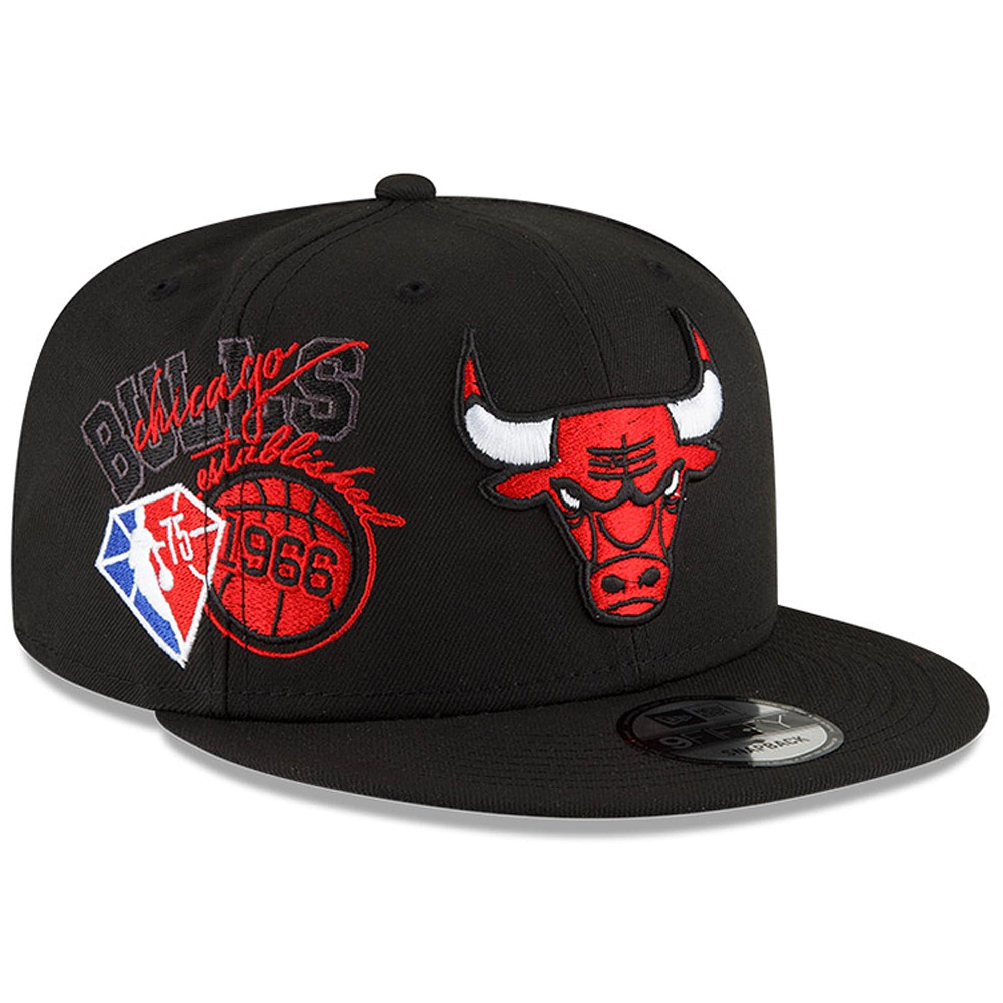 New Era Caps Chicago Bulls New Era NBA 21-22 Back Half 9FIFTY Snapback Hat - Black