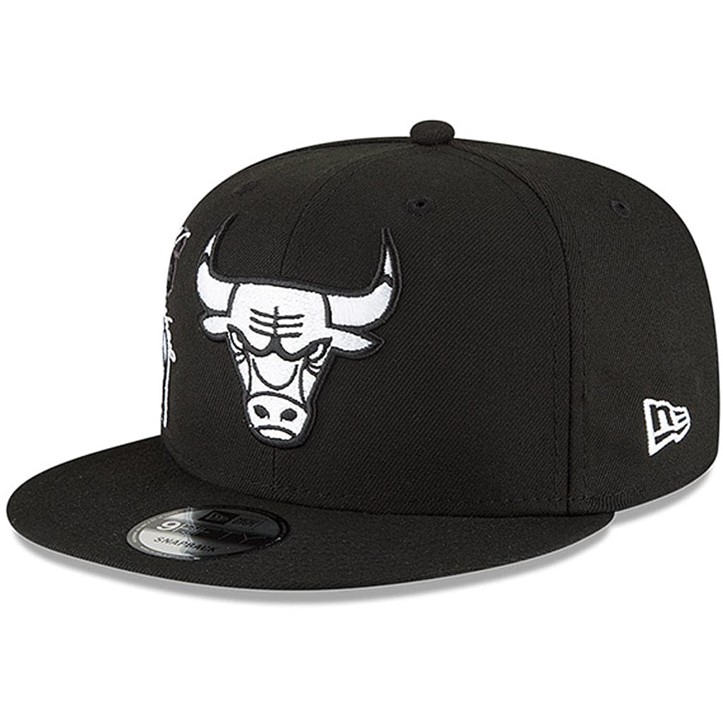 New Era Caps Chicago Bulls New Era NBA 21-22 Back Half Monochrome 9FIFTY Snapback Hat - Black