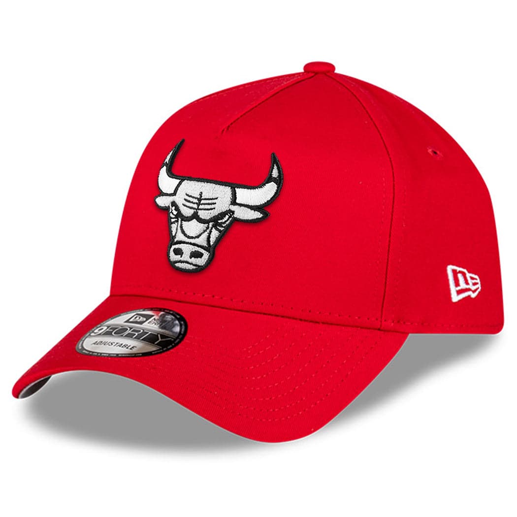 New Era Caps Chicago Bulls New Era NBA 9FORTY A-Frame Black & White Logo Curve Snapback Hat - Red