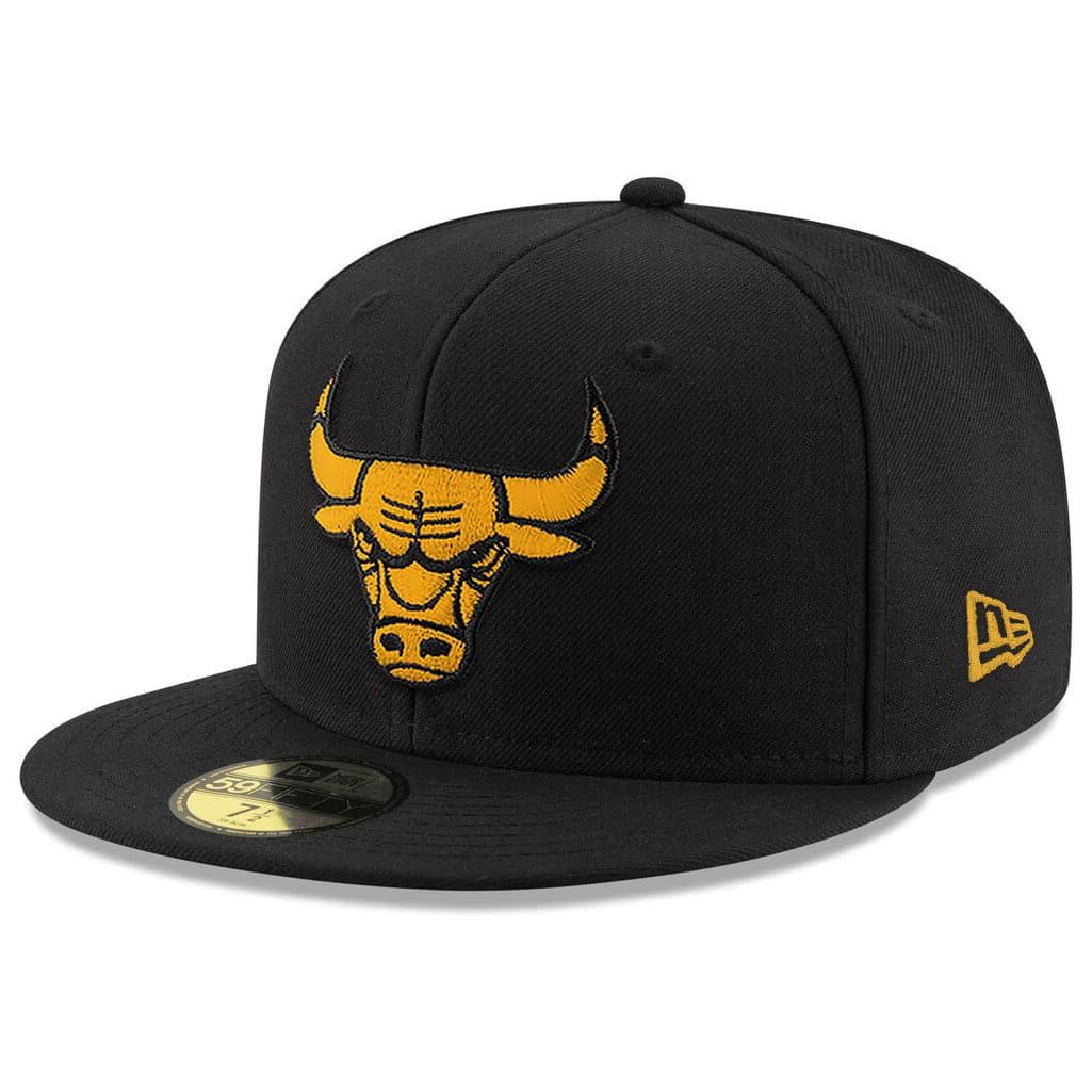 New Era Caps Chicago Bulls New Era NBA Amber Logo 59FIFTY Fitted Hat - Black