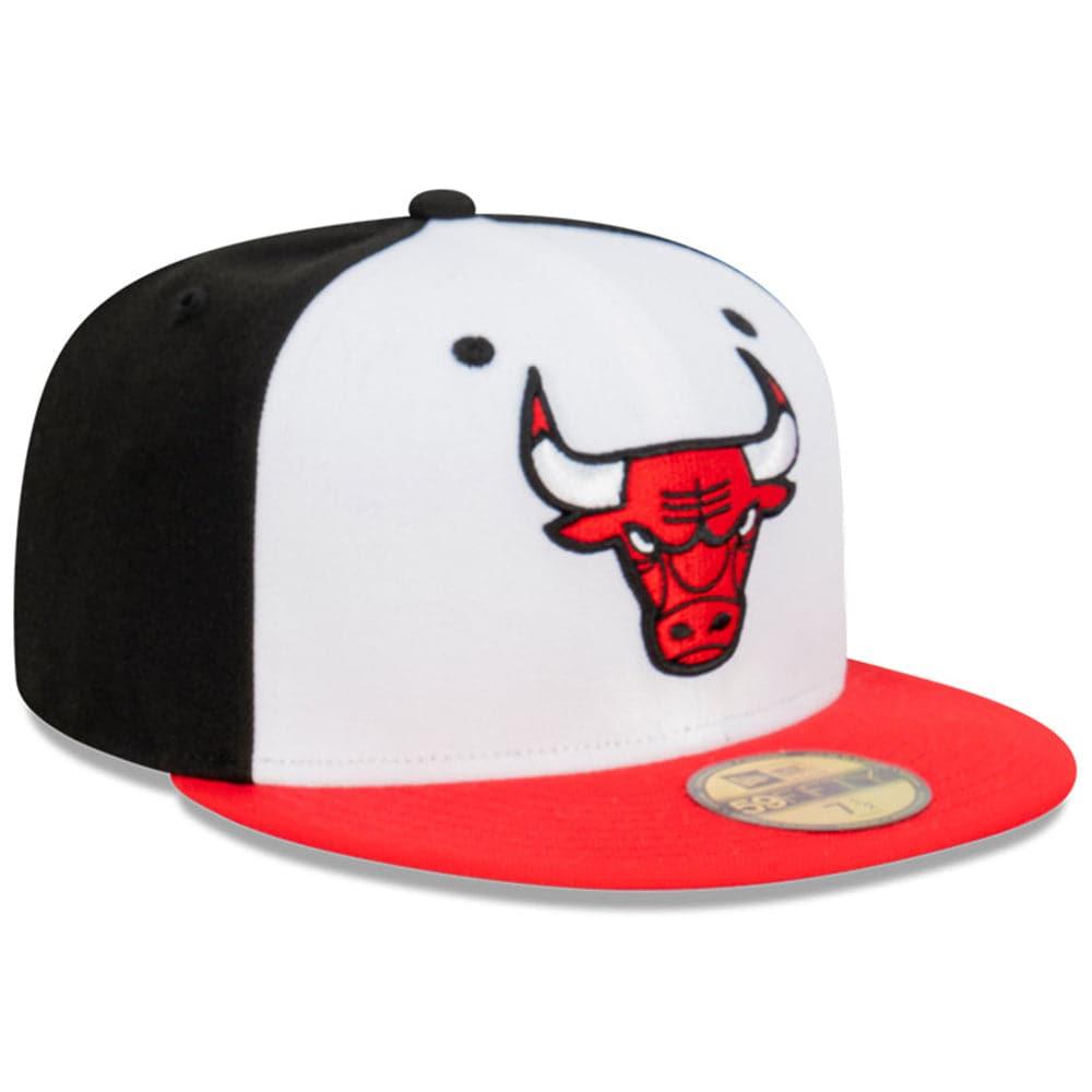 New Era Caps Chicago Bulls New Era NBA Blockout 59FIFTY Fitted Hat - White