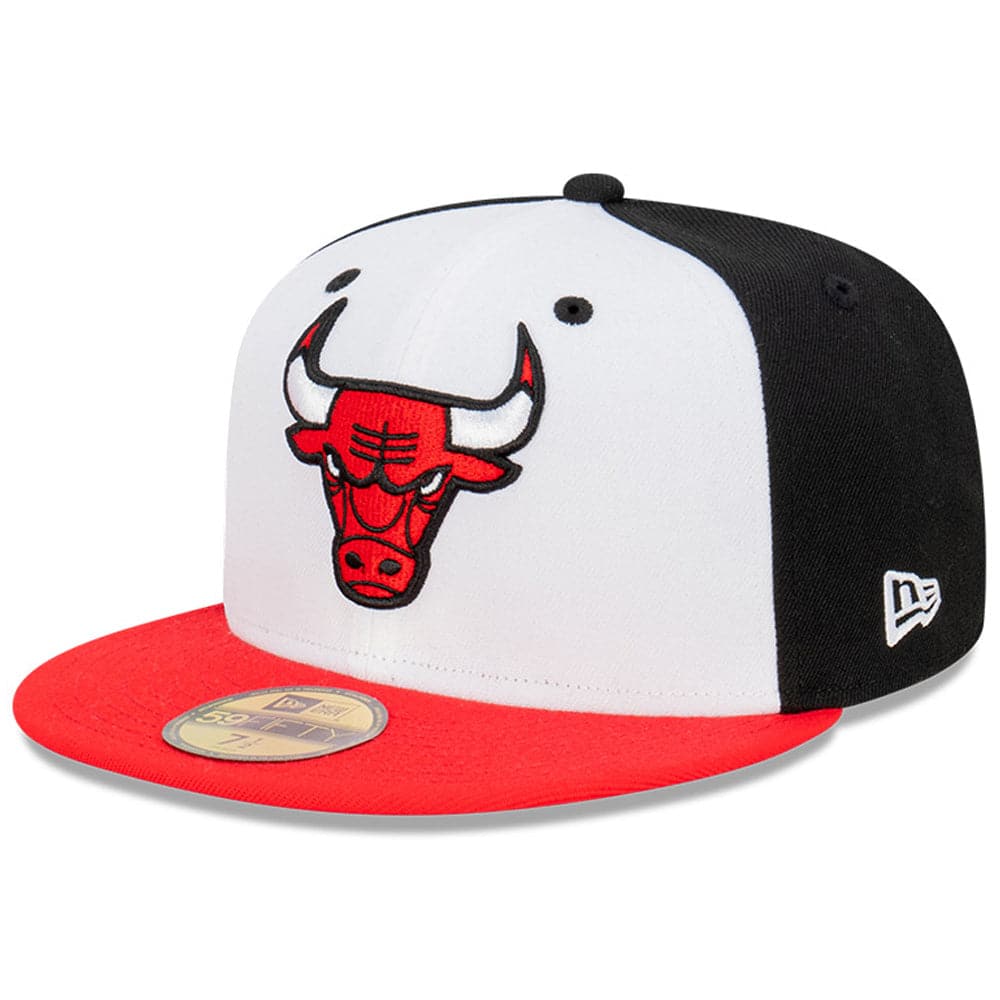 New Era Caps Chicago Bulls New Era NBA Blockout 59FIFTY Fitted Hat - White