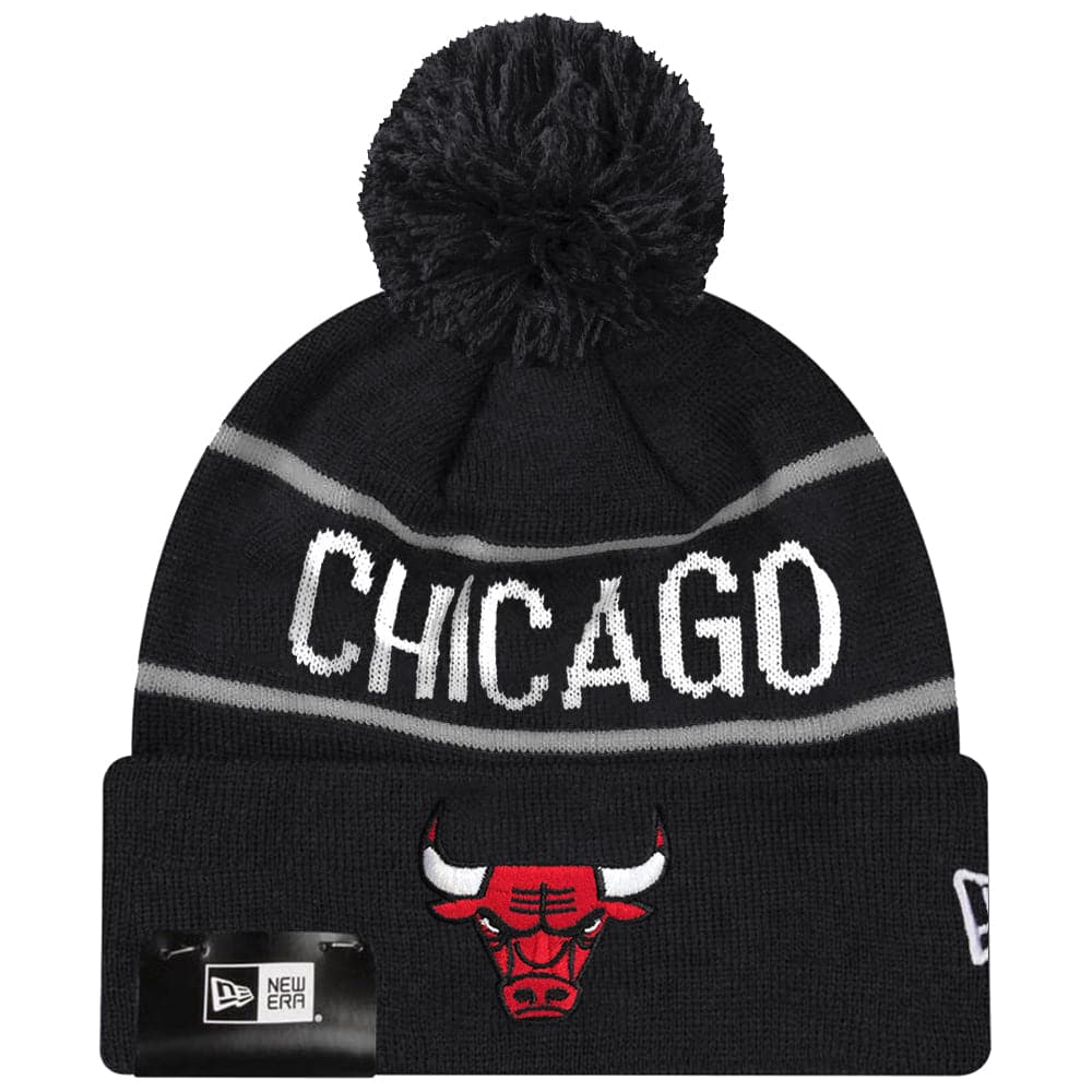 New Era Beanies Chicago Bulls New Era NBA Grey Stripe Knit Beanie - Black