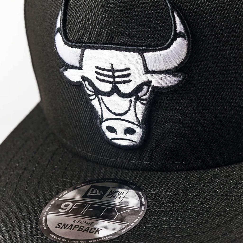 New Era Caps Chicago Bulls New Era NBA Monochrome 9FIFTY A-Frame Snapback Hat - Black