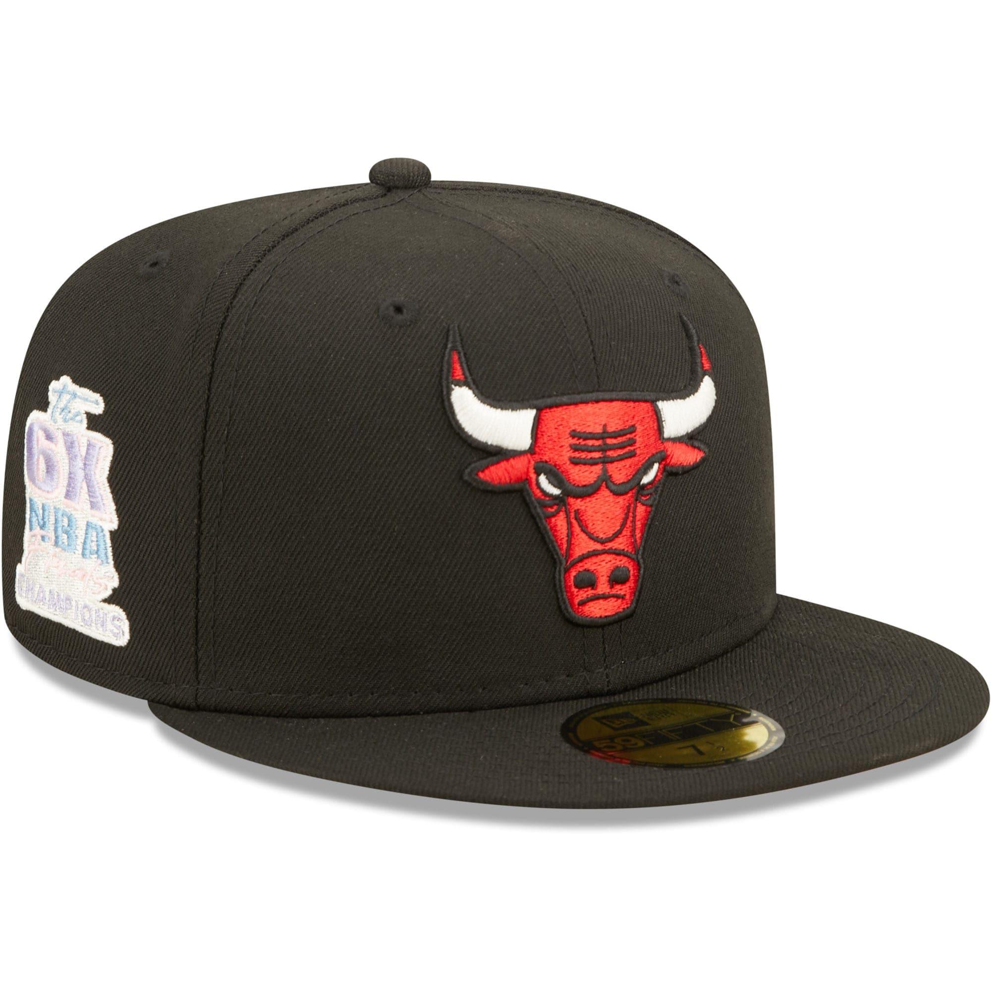 New Era Caps Chicago Bulls New Era NBA Pop Sweat 59FIFTY Fitted Hat - Black