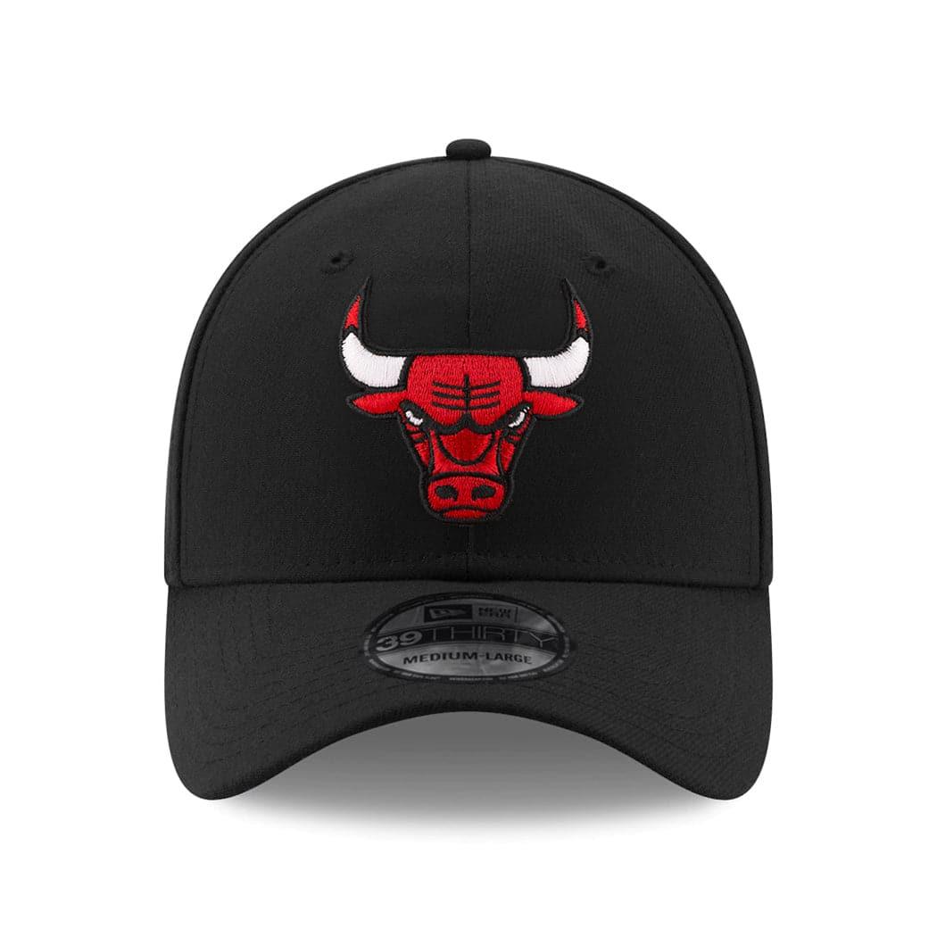 New Era Caps Chicago Bulls New Era NBA Team 39THIRTY Flex Fit Curve Hat - Black
