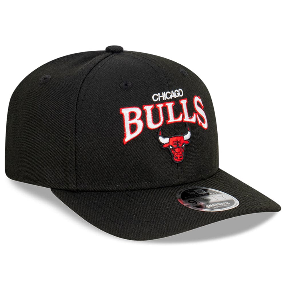 New Era Caps M/L Chicago Bulls New Era NBA Team Arch Pre-Curved OF 9FIFTY Snapback Hat - Black