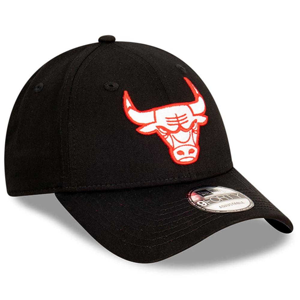 New Era Caps Chicago Bulls New Era NBA Team Stripes 9FORTY Cloth Strap Curve Hat - Black