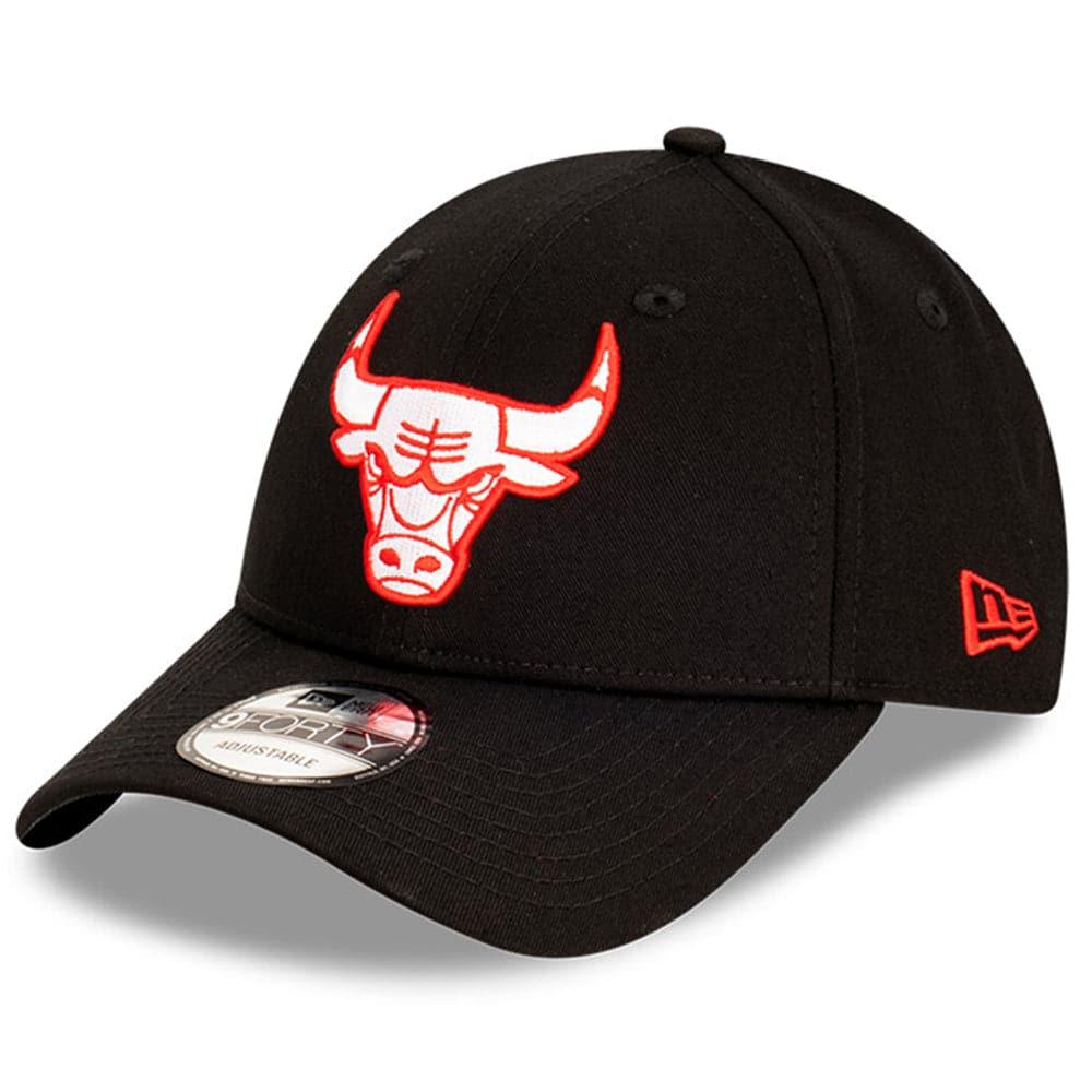 New Era Caps Chicago Bulls New Era NBA Team Stripes 9FORTY Cloth Strap Curve Hat - Black