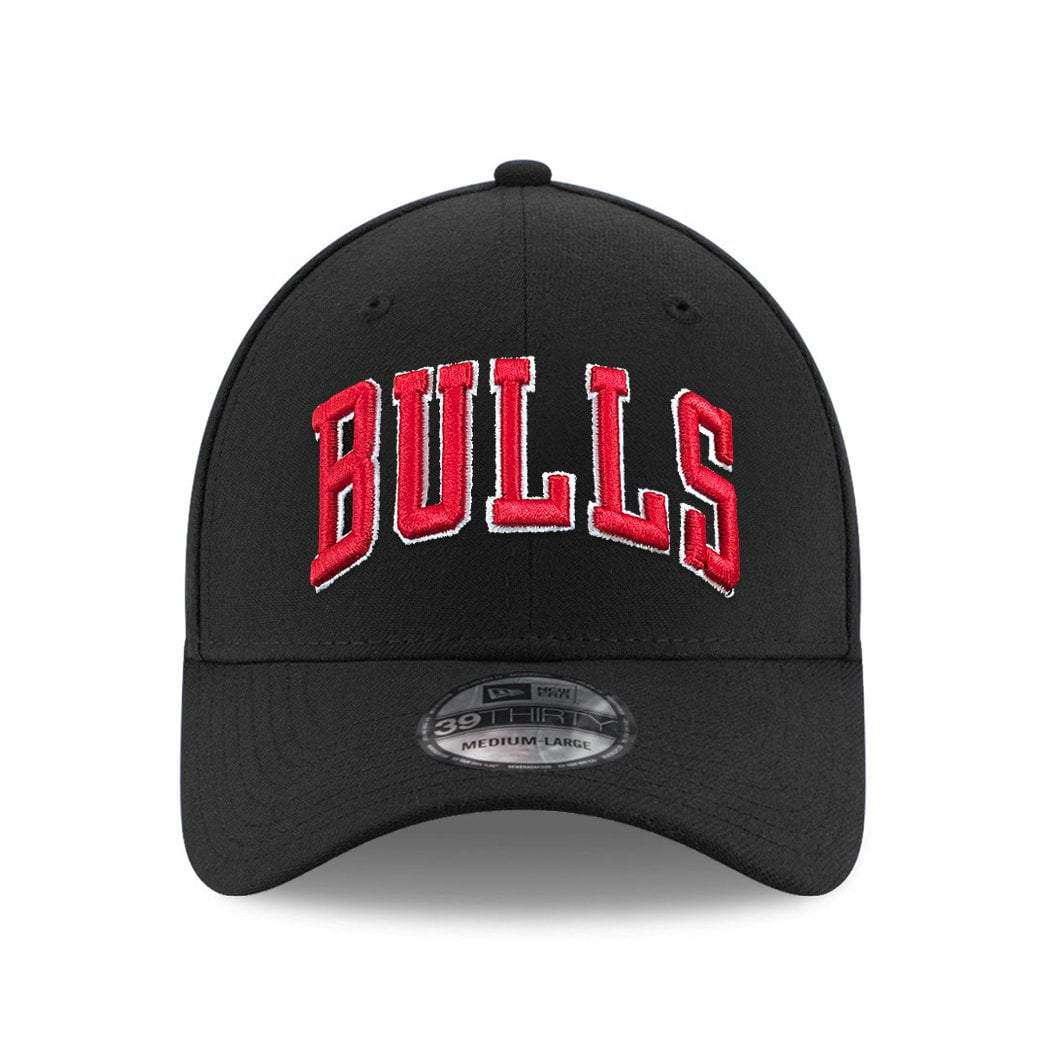 New Era Caps Chicago Bulls New Era NBA Wordmark 39THIRTY Curve Hat - Black