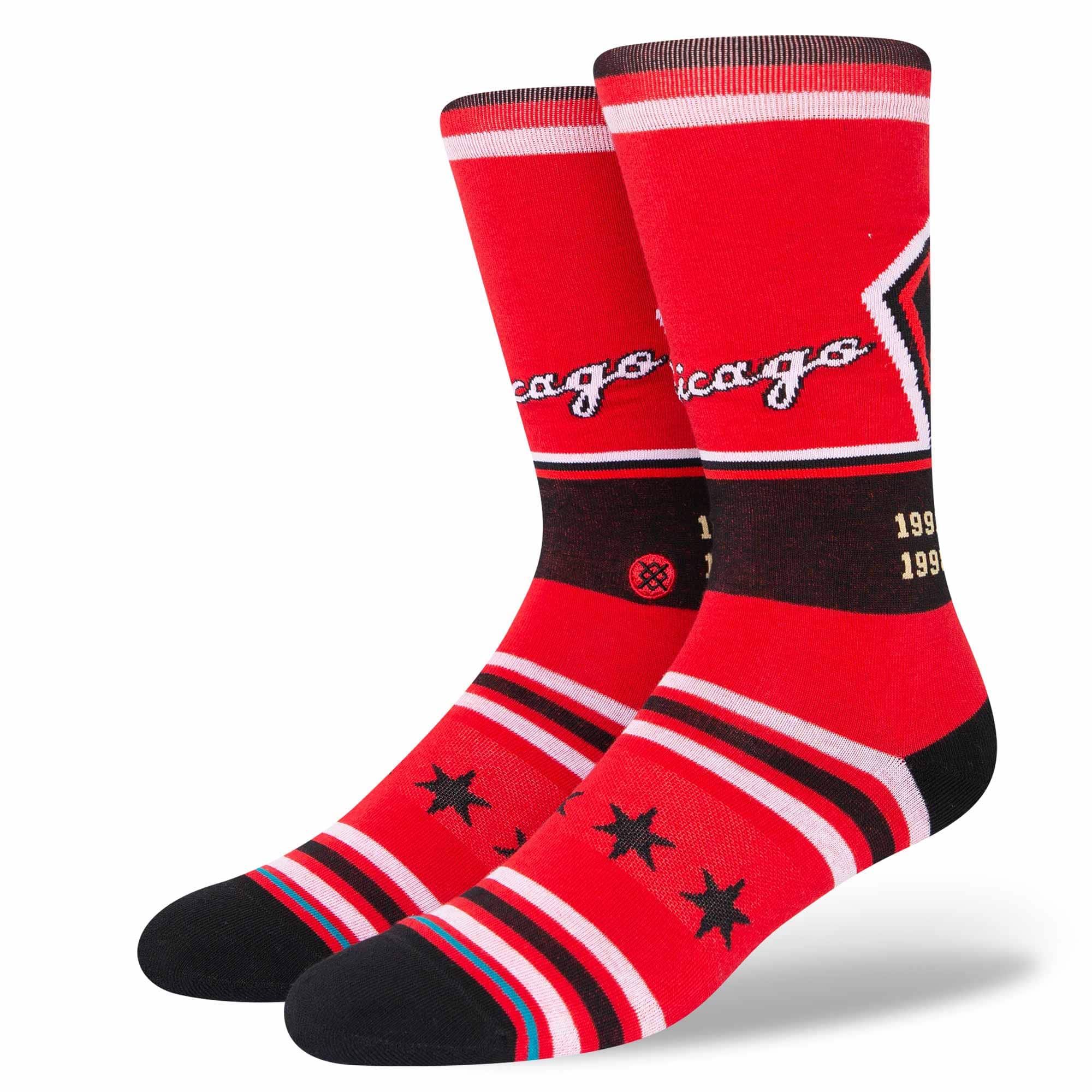 Stance Socks Large (9-12 US) Chicago Bulls Stance NBA 21-22 City Edition Crew Socks - Red