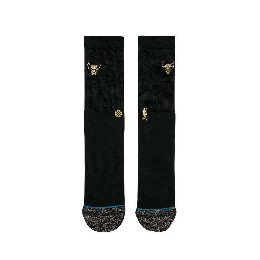 Stance Socks Chicago Bulls Stance NBA Gold Trophy Crew Socks - Black