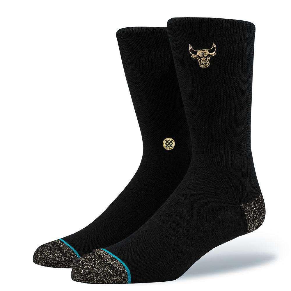 Stance Socks Chicago Bulls Stance NBA Gold Trophy Crew Socks - Black