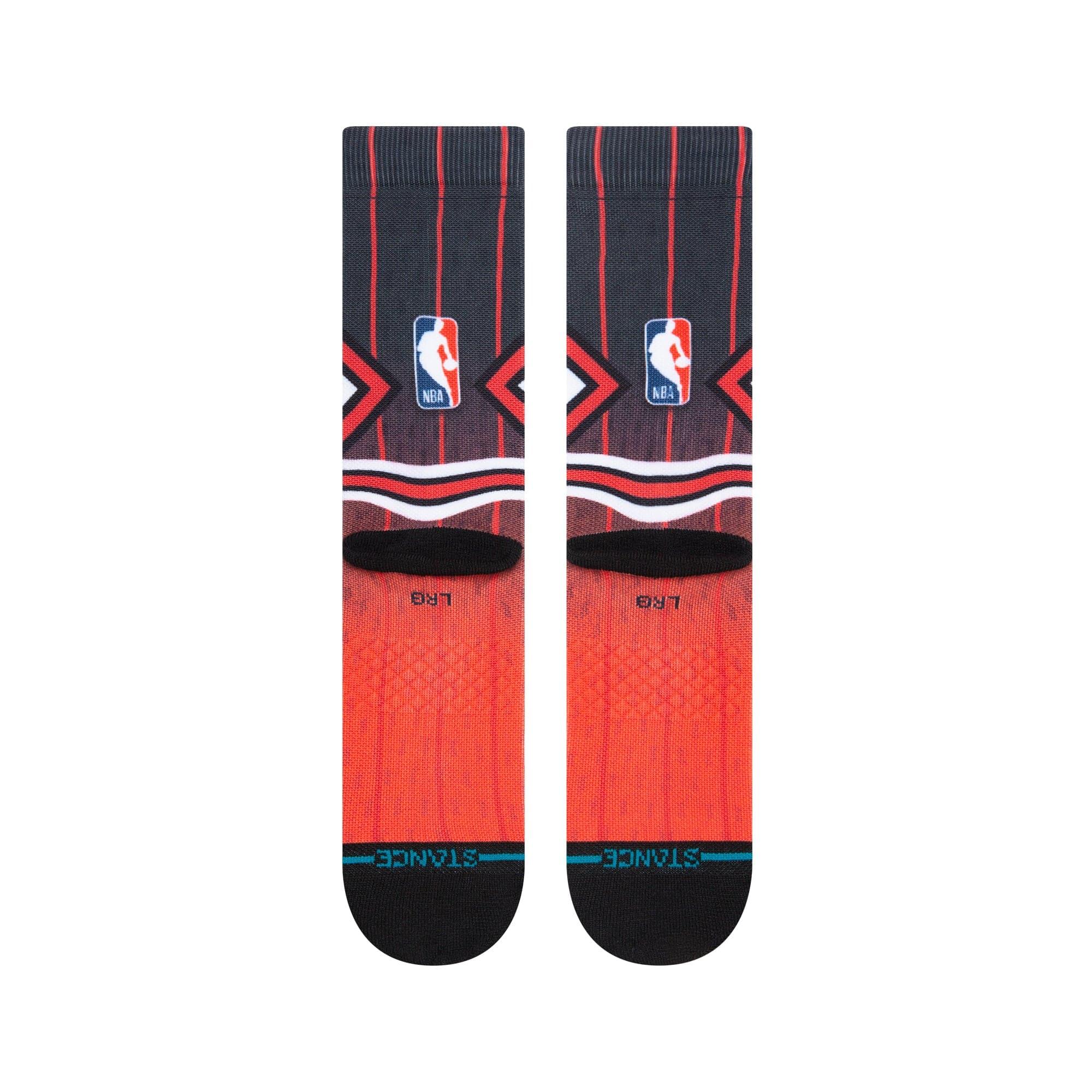 Stance Socks Large (9-12 US) Chicago Bulls Stance NBA HWC Logo Fader Crew Socks - Black