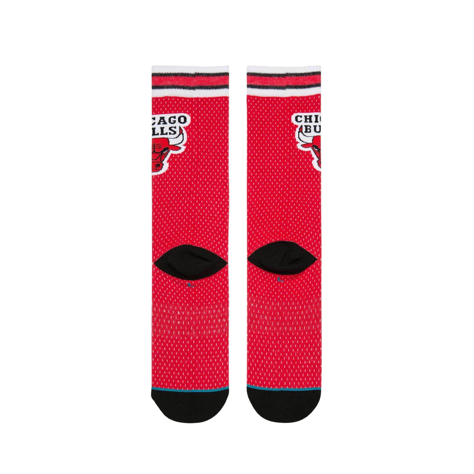 Stance Socks Large (9-12 US) Chicago Bulls Stance NBA Jersey Crew Socks - Red