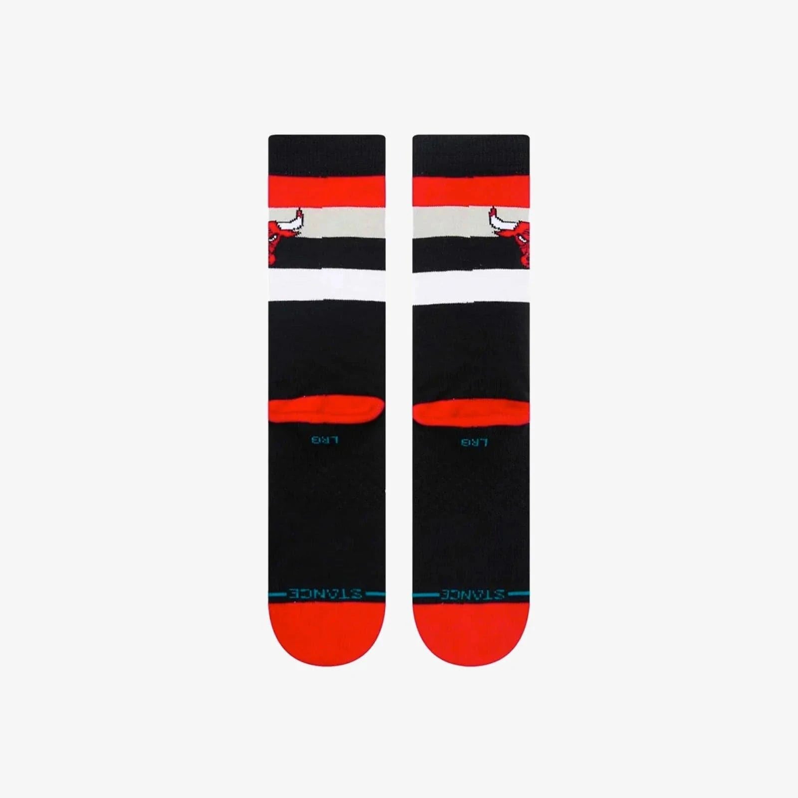 Stance Socks Large (9-12 US) Chicago Bulls Stance NBA Stripe Crew Socks - Black